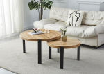 Disain GP-111 Kohvilaud, 2 tk Ehtsast puidust &uuml;mmargune laud Elutoa laud V&auml;rv: V&auml;rvi: Artisan Oak Matt Black