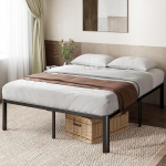 Zinus Van King Size voodiraam - voodi 150 x 200 cm - 41 cm k&otilde;rgus voodi all hoiuga - metallist platvormvoodiraam - must