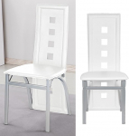Komplekt 6 s&ouml;&ouml;gitooli 58cm k&otilde;rge seljaga s&ouml;&ouml;gitoolid PU nahast kaasaegsed k&ouml;&ouml;gitoolid 42.5&times;42&times;101.5cm (valge)