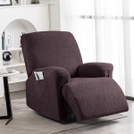 KinCam Stretch tugitooli kaitse koos k&auml;etoega, Wing Chair Cover, tugitooli kaitse l&otilde;&otilde;gastavale toolile ja teleritoolile, pehme pestav diivanikate lastele, koertele ja lemmikloomadele (1-istmeline, kohv)