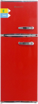 magictec Retro k&uuml;lmik koos s&uuml;gavk&uuml;lmikuga, 120 L (88 L/32 L), Low Frost, Cool Freezer Combination, Vintage disain, LED valgustus, punane, vasakule avatav uks