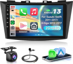 2G 64G VECHTEL 9" Bluetooth-Autoradio f&uuml;r Suzuki Swift 2011-2017/Ertiga 2012-2017 Carplay Android Auto,EQ,1064 * 600,WiFi GPS,Mirror Link,RDS/FM Radio 2 Din mit AHD Tagfahrkamera