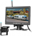 Traadita tagurduskaamera ja 7-tolline HD monitor, komplekt tagurduskaamera traadita s&otilde;idukite parkimise abis&uuml;steem, &ouml;ise n&auml;gemise veekindel autokaamera haagisele, bussile, veoautole, haagissuvilale, hobuse haagisele, 12V-24V