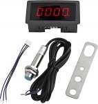 Digitaler LED-Tachometer AC 110-230V, 10-9999 U/min Motordrehzahlmesser mit Hall-N&auml;herungssensor, 4-stellige Anzeige, &plusmn;0,1% Genauigkeit, f&uuml;r industrielle Messung (79 x 42 x 25 mm)