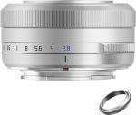 TTartisan APS-C AF 27 mm F2.8 Auto Focus Lens for Fuji X Mount, Lightweight Design, Silver