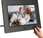 TSITSC 7-tolline elektrooniline pildiraam, 1024 x 600 IPS-ekraaniga digitaalne pildiraam kalendri/kella funktsioon/ muusika/foto/videom&auml;ngija koos kaugjuhtimispuldiga, toetab USB/SD-kaarti