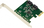 KALEA-INFORMATIQUE PCI Express PCIe 2X SATA 3 6G kontrollerkaart RAID 0 1 kiip madala ja k&otilde;rge profiiliga nurgas koos ASM1061R kiibistikuga