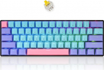 SOLIDEE 60% mehaaniline m&auml;nguklaviatuur juhtmega / Bluetooth 5.0 kaherežiimiline klaviatuur, RGB LED tagantj&auml;rele hajutatud klaviatuurid, 61 klahvi Hot Swap lineaarse Gateroni kollase l&uuml;litiga aknale PC (61 Joker / kollane)