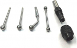 Wiggler & Mittelfinder-Set, Arbeitskantenmitte, Auslauf konzentrisch, 5-teiliges Set