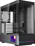 TZMRIT AC-02 PC Case ATX koos kuvariga, Center Tower ATX arvutikomplekt koos panoraamse topeltklaasiga (must)