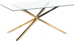 Beliani Maramo s&ouml;&ouml;gilaud klaasist l&auml;bipaistev ristk&uuml;likukujuline 160 x 90 cm metallist raam kuldne