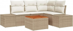 Garten Diivan Set Set aus 5 Beige und Creme Gartenlounge Model3347953