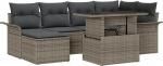 Rantry 7-teiliges Garten Sofa Set mit Kissen Grau Poly Rattan Gartenlounge Model3348315