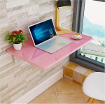 Schwebender Wandschreibtisch, faltbar, wandmontierter Tisch f&uuml;r kleine R&auml;ume, Rosa, 50 x 120 cm