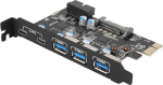 ASHATA 5-pordiline USB PCIe Express kontroller kaart USB 3.0/Type-C PCI-E laienduskardile Multifunktsionaalne 3 portiline USB 3.0 + 2 portiline C-t&uuml;&uuml;pi PCI-E adapterkaart Windows XP/Vista/7/8 jaoks