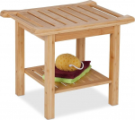 Relaxdays Bambusest vannitoa tugitool, t&auml;iendav panipaik ja k&auml;epidemed, K x S x S: 45 x 55 x 40,5 cm, panipaik koridoris ja vannitoas, naturaalne