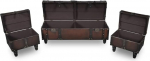 Festnight Seat Chest Set of 3 Stool with Storage Space Storage Box Seat Cube with Storage Space 1 Seat Chest and 2 Stools Brown