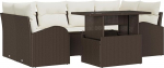 7-teiliges Garten Sofaset mit Kissen Braun Poly Rattan Gartenlounge Model3348574