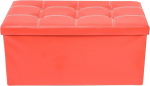 Rebecca Mobili Re4623 Faux Leather Folding Pouf with Storage Chest with Lid 38 x 76 x 38 cm (H x L x W) Red