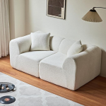 Cloud Diivan, 2-kohaline sametist diivan koos padjaga, magamisfunktsiooniga diivan, diivanvoodi, kondita diivan elutuppa, kontorisse, korterisse - pehme kokkusurumise disain (beež)