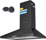 COMFEE 60 cm PYRA17B-60 roostevabast terasest k&ouml;&ouml;gipliit, LED, tagasivoolus&uuml;steemiga ja s&uuml;sinikufilteriga