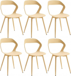 JZGORC 6 p&otilde;hjamaise s&ouml;&ouml;gitooli komplekt, metallist jalgadega k&ouml;&ouml;gitoolid, suur &otilde;&otilde;nes selja disain, sobib elutuppa, s&ouml;&ouml;gituppa, vaba aja tuppa - kollane + kollane