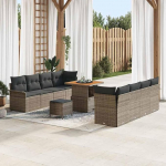 Homgoday Garten-Sofa-Set 11 tk Grau Poly-Rattan Diivan Gartenm?Bel Model3362108
