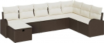 Rantry Model3359127 8-osaline aiasohva komplekt padjadega Brown Poly Rattan Garden Lounge