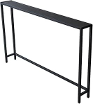Slim Black Long Diivan Table - K&otilde;rge konsool v&auml;ikestesse ruumidesse, ristk&uuml;likukujuline k&uuml;ljelaud, ideaalne voodi k&otilde;rvale v&otilde;i diivani taha, kaasaegne disain, ruumi s&auml;&auml;stev m&ouml;&ouml;bel