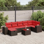 Garten-Sofagarnitur Set mit Stauraum & Fu&szlig;hocker - PE-Rattan, 55x53x34 cm, f&uuml;r Terrasse und Innenhof Model3325720