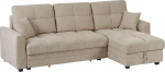Vente-unique -Sof- Cama esquinero y Reversible en Tejido de Chenilla Beige Lumario