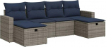 Garten-Sofagarnitur mit Stauraum & Fu&szlig;hocker - PE-Rattan, 55x53x34 cm, f&uuml;r Terrasse und Innenhof Model3325427