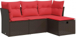 Garten-Sofagarnitur mit Stauraum & Fu&szlig;hocker - PE-Rattan, 55x53x34 cm, f&uuml;r Terrasse und Innenhof Model3325260