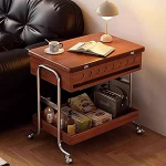 Kohvilaud elutuppa, kokkupandav s&ouml;&ouml;gilaud, teisaldatav diivanipoolne laud, 3-astmeline v&auml;ike keskmine laud, kaasaegsed kohvilaudad riiuliga, puidust lauaplaat ja 4 ratast v&auml;ikestesse ruumidesse