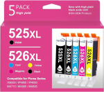 PGI-525XL CLI-526XL tindikassettide asendaja Canon 526 Multipack &uuml;hildub Canon 526 525 padruniga Canon PIXMA MX895 IX6550 MX715 IP4950 IP6550 MG5120 MG5150 MG5350 MG5250 jaoks.
