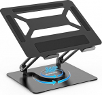 BoYata s&uuml;learvuti alus laua jaoks, reguleeritav arvutialus 360&deg; p&ouml;&ouml;rleva alusega, ergonoomiline kokkupandav s&uuml;learvuti t&otilde;stukihoidja, &uuml;hildub MacBook Pro / Air, s&uuml;learvutid kuni 17-tollised, mustad