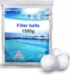 VAZILLIO Pool Filter Balls Equivalent to 55 kg Filter Sand 1500 g Extra Durable Filter Balls for Pool Sand Filter, Swimming Pool, Filter Pump, Sand Filter System (1500, g)