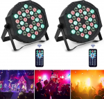 2pcs LED Par Spotlight 36 LED 72W Disco Light Party Light RGB DMX512 with Remote Control Stage Light 7 Light Modes DJ Light for Party Bar Stage Fixed Show
