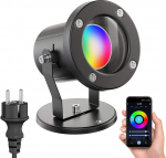 ledscom.de MIBU v&auml;litingimustes kasutatav v&auml;litingimustes kasutatav valgusti, roostevaba teras, must, sisaldab Smart Home RGBW GU10 LED-lampi, 5,41 W, 473 lm