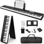 LEKATO 88 klahvi kokkupandav klaviatuur, poolraskekaaluline klaviatuur koos Sustian pedaaliga, kandekott, MIDI, Bluetooth, jagatud funktsioon, kaasaskantav digitaalne klaver algajatele, lastele, t&auml;iskasvanutele