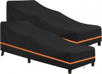 LCGOD Garden Lounger Cover, Outdoor Protective Cover for Garden Furniture, Waterproof, Windproof, UV-Resistant, 600D Oxford Fabric, Sun Lounger