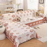 Royhom Sektionale Couch&uuml;berz&uuml;ge, L-f&ouml;rmiger Couchbezug, Chenille-Sofabez&uuml;ge, waschbar, wendbar, Sofa-Schonbezug mit Quaste, geeignet f&uuml;r alle Jahreszeiten (180,3 x 279,4 cm + 180,3 x 299,7 cm, Orange