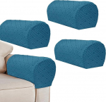 LINGXIYA Armrest Covers Set, Stretchy Armrest Covers toolidele / diivanitele, Soft Coral Fleece Armchair Slipcovers Diivan Tool Armrest Covers m&ouml;&ouml;bli kaitsja, 4 t&uuml;kki, Peacock Blue