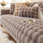 Gluhbirnen Rabbit Plush Sofa Cover, diivanikate, diivanikate, diivanikaitse, libisemisvastane, soe superpehme pluusist diivanikate, tumehall, 70 x 210 cm.
