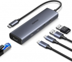 UGREEN 10Gbps USB C Hub Ethernet adapter koos 2 x USB C 3.2 ja 2 x USB A LAN adapteriga, mis &uuml;hildub iPhone 16, iPad Pro/Air, MacBook Pro/Air, Galaxy S24, Steam Deck jne.