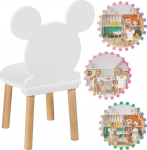 PlayPals laste puust tool, v&auml;ike puidust tool, hiir, lastetoa m&ouml;&ouml;bel 60 x 32 x 32 cm ja istme k&otilde;rgus 27 cm, vanusele 2-7 aastat ja vanemad