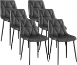 Clevich s&ouml;&ouml;gitoa toolid kuni 200 kg, PU polsterdatud tool, metalljalad, stabiilne, mugav, lihtne kokkupanek, k&ouml;&ouml;gitoolid 81 x 57 x 50 cm (must, 6 tk)