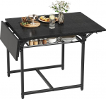 YITAHOME kokkupandav s&ouml;&ouml;gilaud, laiendatav laud koos hoidikuga ja 4 reguleeritava jalaga, istekohad 2-6 inimesele, 120 x 78 x 75 cm, must