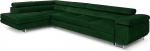 COMFORTINO FURNITURE Pasti XL L-kujuline nurgadiivan magamisfunktsiooniga, diivan diivan voodikastiga, diivan nurgadiivan, diivanvoodi elutuppa, diivan magamisfunktsiooniga (roheline, Ottomani vasakpoolne)