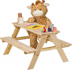 Relaxdays laste aiapiknikupingi istmekomplekt 51 x 90 x 78 cm 4-le lapsele Puidust naturaalne
